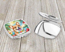 Load image into Gallery viewer, Corgi Luau Compact Mirror – Stylish Purse Mirror with Artistic Covers