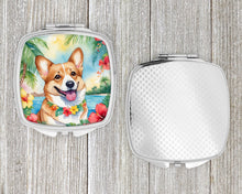 Load image into Gallery viewer, Corgi Luau Compact Mirror – Stylish Purse Mirror with Artistic Covers