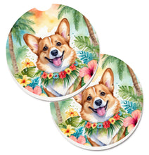 Load image into Gallery viewer, Corgi Luau Car Coasters – Set of 2 - Absorbent Stone with Fun &amp; Functional Artwork