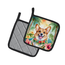 Load image into Gallery viewer, Corgi Luau Pot Holders - Set of 2 Decorative Kitchen Helpers | Made in the USA
