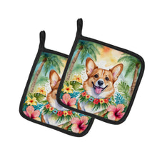 Load image into Gallery viewer, Corgi Luau Pot Holders - Set of 2 Decorative Kitchen Helpers | Made in the USA