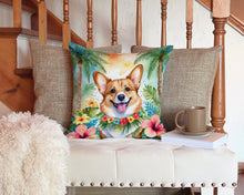 Load image into Gallery viewer, Corgi Luau Throw Pillow - 14x14 Decorative Pillow – Art for Your Home &amp; Patio