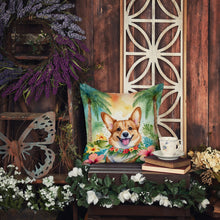 Load image into Gallery viewer, Corgi Luau Throw Pillow - 14x14 Decorative Pillow – Art for Your Home &amp; Patio