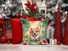 Load image into Gallery viewer, Corgi Luau Throw Pillow - 14x14 Decorative Pillow – Art for Your Home &amp; Patio