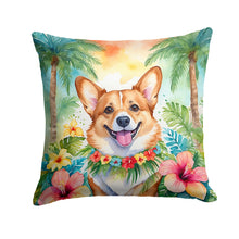 Load image into Gallery viewer, Corgi Luau Throw Pillow - 14x14 Decorative Pillow – Art for Your Home &amp; Patio