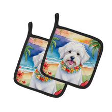 Load image into Gallery viewer, Coton de Tulear Luau Pot Holders - Set of 2 Decorative Kitchen Helpers | Made in the USA