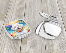 Load image into Gallery viewer, Coton de Tulear Luau Compact Mirror – Stylish Purse Mirror with Artistic Covers