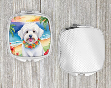 Load image into Gallery viewer, Coton de Tulear Luau Compact Mirror – Stylish Purse Mirror with Artistic Covers