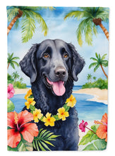 Load image into Gallery viewer, Curly-Coated Retriever Luau Garden Flag – Tropical Dog Decor with Hibiscus &amp; Palm Leaves