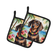 Load image into Gallery viewer, Dachshund Luau Pot Holders - Set of 2 Decorative Kitchen Helpers | Made in the USA