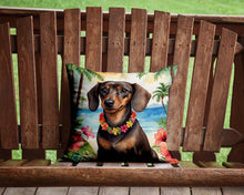 Load image into Gallery viewer, Dachshund Luau Throw Pillow - 14x14 Decorative Pillow – Art for Your Home &amp; Patio