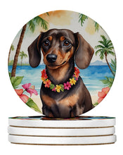 Load image into Gallery viewer, Dachshund Luau Large Sandstone Coasters Pack of 4