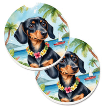 Load image into Gallery viewer, Dachshund Luau Car Coasters – Set of 2 - Absorbent Stone with Fun &amp; Functional Artwork