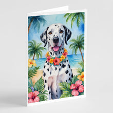 Load image into Gallery viewer, Dalmatian Luau Greeting Cards - Blank Note Cards – 8-Pack of Artist-Designed Cards with Envelopes