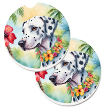 Load image into Gallery viewer, Dalmatian Luau Car Coasters – Set of 2 - Absorbent Stone with Fun &amp; Functional Artwork
