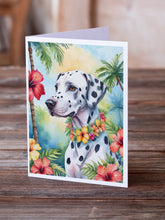 Load image into Gallery viewer, Dalmatian Luau Greeting Cards - Blank Note Cards – 8-Pack of Artist-Designed Cards with Envelopes