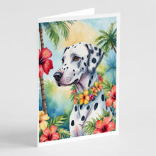 Load image into Gallery viewer, Dalmatian Luau Greeting Cards - Blank Note Cards – 8-Pack of Artist-Designed Cards with Envelopes