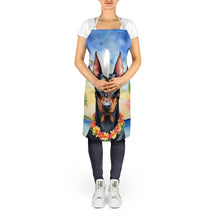 Load image into Gallery viewer, Doberman Pinscher Luau Apron – Artist-Designed Kitchen, BBQ &amp; Craft Apron