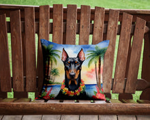 Load image into Gallery viewer, Doberman Pinscher Luau Throw Pillow - 14x14 Decorative Pillow – Art for Your Home &amp; Patio