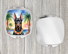 Load image into Gallery viewer, Doberman Pinscher Luau Compact Mirror – Stylish Purse Mirror with Artistic Covers