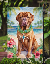 Load image into Gallery viewer, Dogue de Bordeaux Luau Garden Flag – Tropical Dog Decor with Hibiscus &amp; Palm Leaves