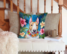 Load image into Gallery viewer, English Bull Terrier Luau Throw Pillow - 14x14 Decorative Pillow – Art for Your Home &amp; Patio