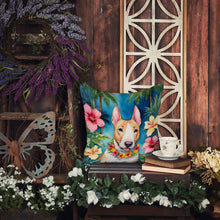 Load image into Gallery viewer, English Bull Terrier Luau Throw Pillow - 14x14 Decorative Pillow – Art for Your Home &amp; Patio