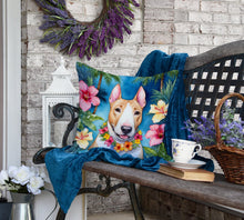 Load image into Gallery viewer, English Bull Terrier Luau Throw Pillow