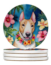 Load image into Gallery viewer, English Bull Terrier Luau Large Sandstone Coasters Pack of 4