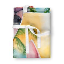 Load image into Gallery viewer, English Bull Terrier Luau Apron – Artist-Designed Kitchen, BBQ &amp; Craft Apron