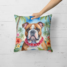 Load image into Gallery viewer, English Bulldog Luau Throw Pillow