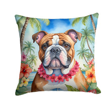 Load image into Gallery viewer, English Bulldog Luau Throw Pillow