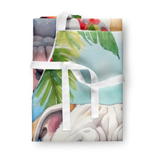 Load image into Gallery viewer, English Bulldog Luau Apron – Artist-Designed Kitchen, BBQ &amp; Craft Apron