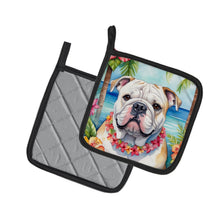 Load image into Gallery viewer, English Bulldog Luau Pot Holders - Set of 2 Decorative Kitchen Helpers | Made in the USA