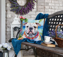 Load image into Gallery viewer, English Bulldog Luau Throw Pillow