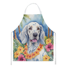 Load image into Gallery viewer, English Setter Luau Apron – Artist-Designed Kitchen, BBQ &amp; Craft Apron