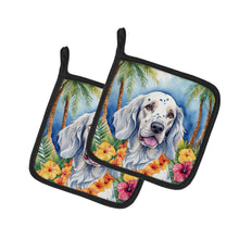Load image into Gallery viewer, English Setter Luau Pot Holders - Set of 2 Decorative Kitchen Helpers | Made in the USA