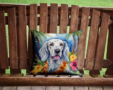 Load image into Gallery viewer, English Setter Luau Throw Pillow - 14x14 Decorative Pillow – Art for Your Home &amp; Patio