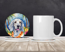 Load image into Gallery viewer, English Setter Luau Large Sandstone Coasters Pack of 4