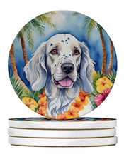 Load image into Gallery viewer, English Setter Luau Large Sandstone Coasters Pack of 4