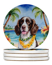 Load image into Gallery viewer, English Springer Spaniel Luau Large Sandstone Coasters Pack of 4