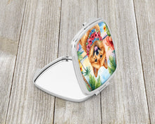 Load image into Gallery viewer, Finnish Spitz Luau Compact Mirror – Stylish Purse Mirror with Artistic Covers