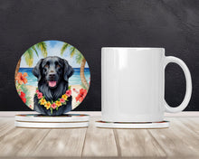 Load image into Gallery viewer, Flat-Coated Retriever Luau Large Sandstone Coasters Pack of 4