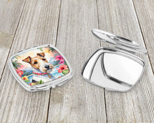 Load image into Gallery viewer, Fox Terrier Luau Compact Mirror – Stylish Purse Mirror with Artistic Covers