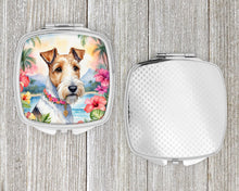 Load image into Gallery viewer, Fox Terrier Luau Compact Mirror – Stylish Purse Mirror with Artistic Covers