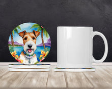 Load image into Gallery viewer, Fox Terrier Luau Large Sandstone Coasters Pack of 4