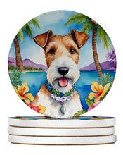 Load image into Gallery viewer, Fox Terrier Luau Large Sandstone Coasters Pack of 4