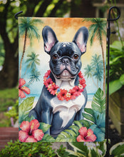 Load image into Gallery viewer, French Bulldog Luau Garden Flag – Tropical Dog Decor with Hibiscus &amp; Palm Leaves