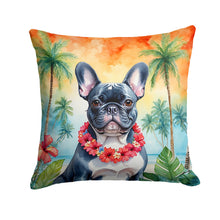 Load image into Gallery viewer, French Bulldog Luau Throw Pillow - 14x14 Decorative Pillow – Art for Your Home &amp; Patio