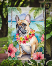 Load image into Gallery viewer, French Bulldog Luau Garden Flag – Tropical Dog Decor with Hibiscus &amp; Palm Leaves